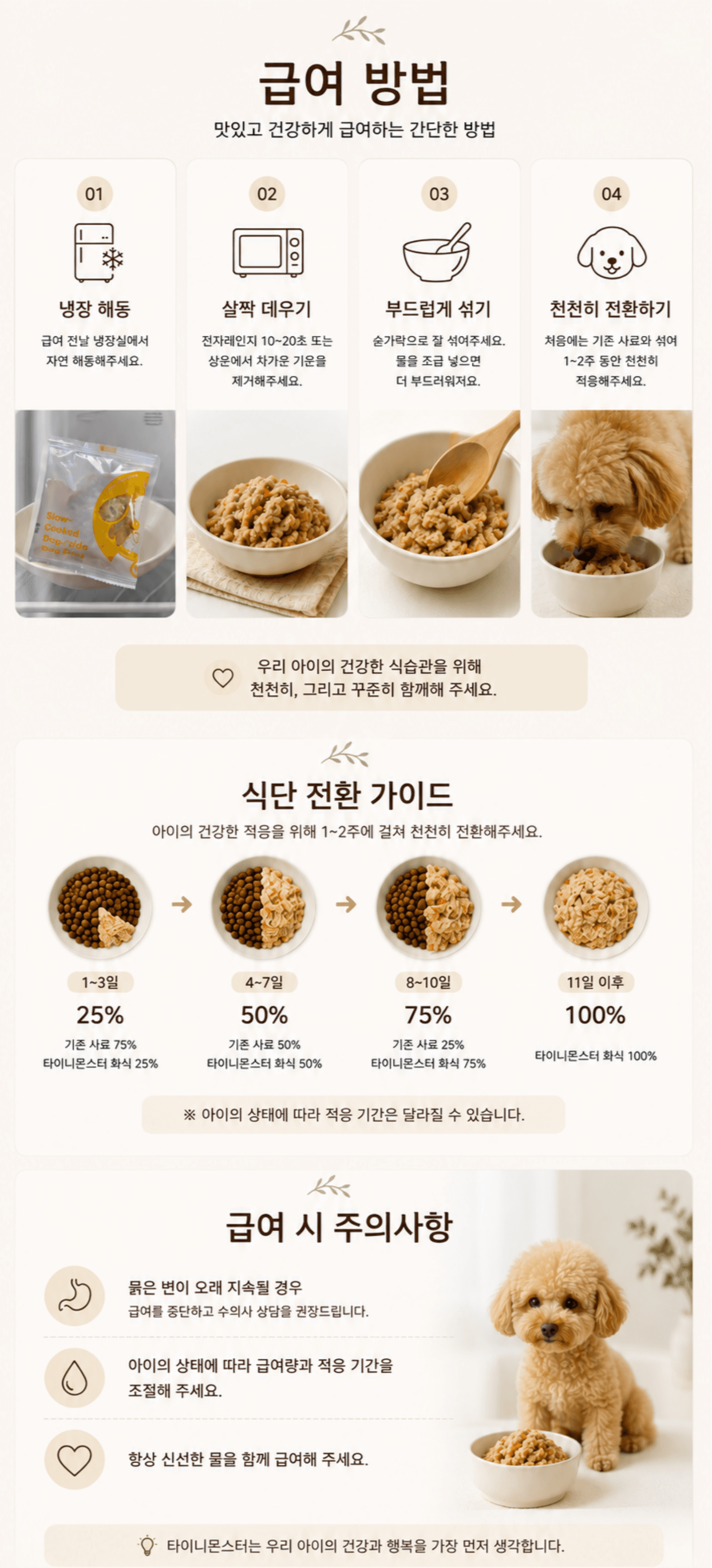 급여 방법과 식단 전환 가이드
